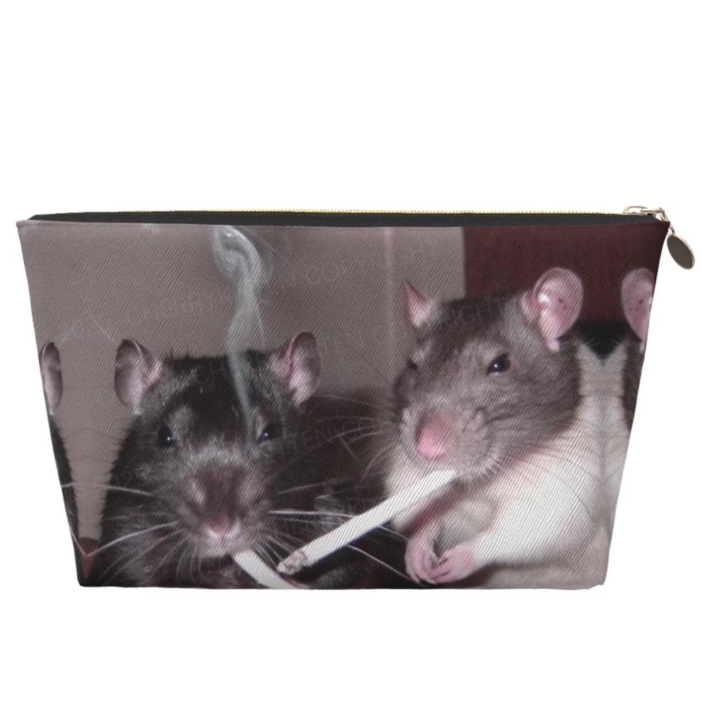 Smoking Rats Y2K Leather Makeup Bag